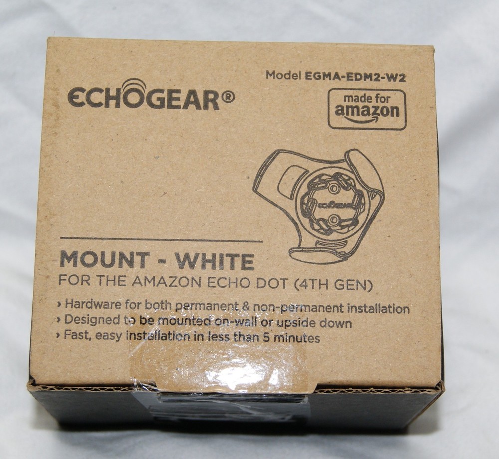 echogear mount for amazon echo dot 4th generation white egma-edm2-w2