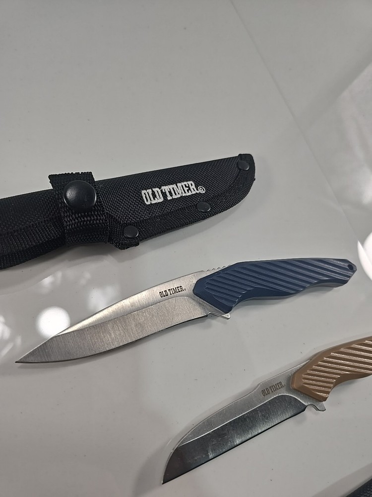 Old Timer Combo Pack of 2 Fixed Blade Knives with Sheaths