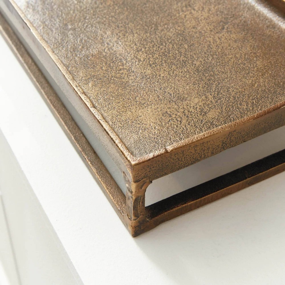 Modern Industrial Antique Brass Rectangular Tray - 19.75"