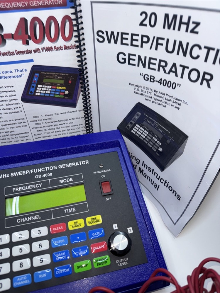 GB-4000 20 MHz Sweep/ Function Generator- Complete- Excellent Cond. -Tested-Rife