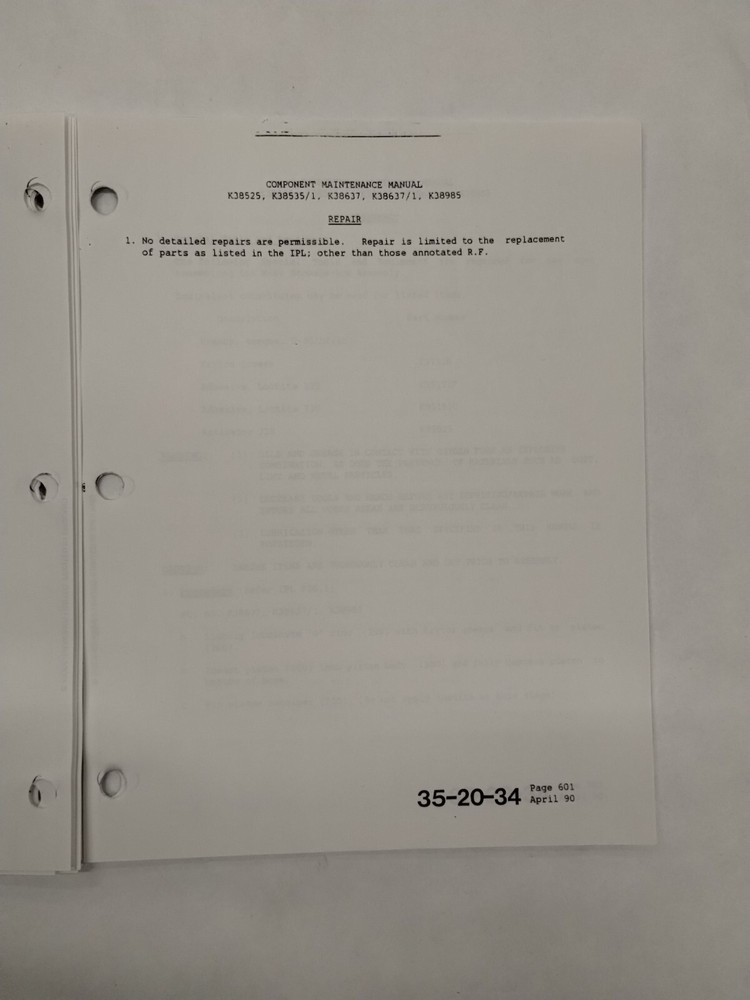 Kidde-Graviner Mask Stowage Box Assemblies Component Maintenance Manual-Original