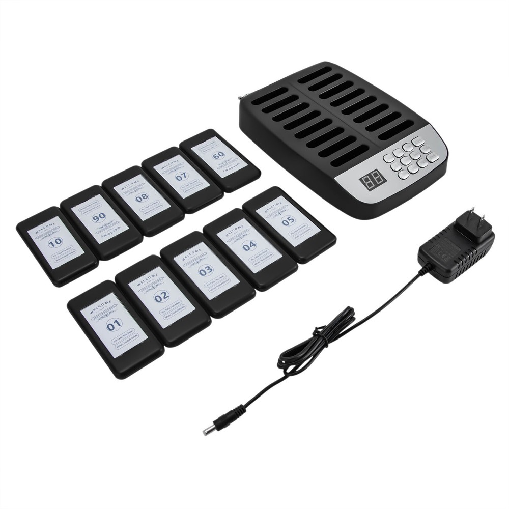 Restaurant Wire-less Pager Calling System 10Buzzer Queuing Calling Pager Waiters