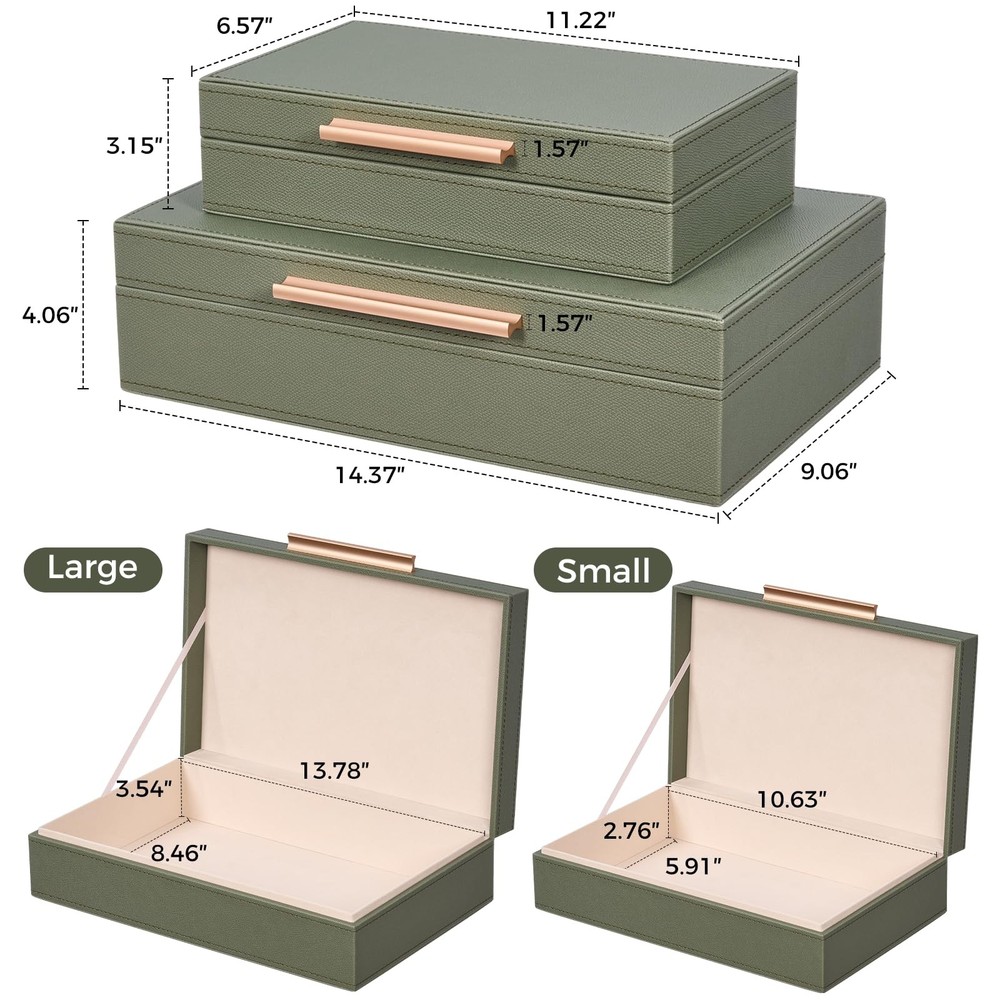 Decorative Boxes with Lids 2-Set, Memory Box for Keepsakes, Saving Space, Bea...