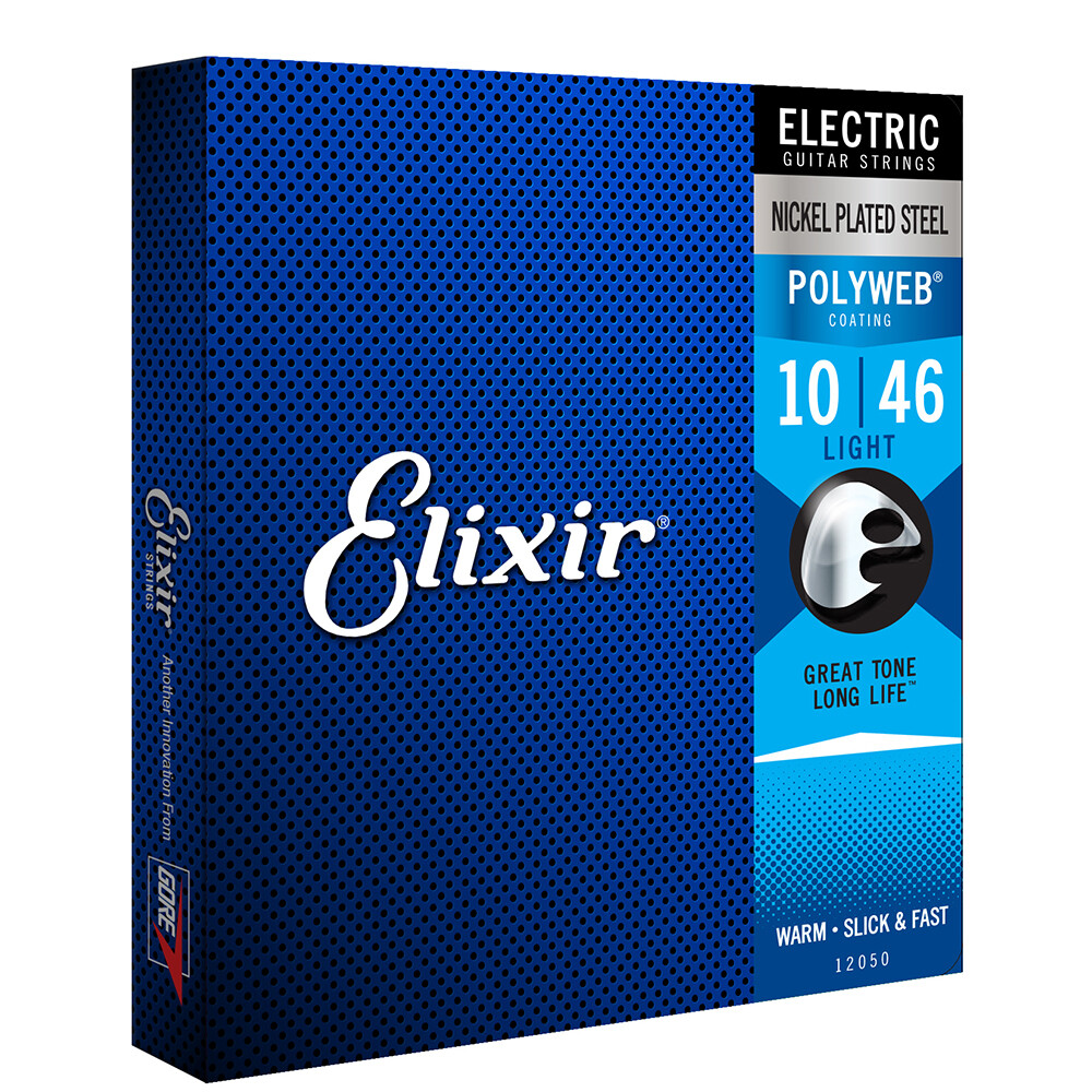 Elixir Light Polyweb Electric Guitar Strings 12050 1 Set Pack 10-46 plain steel