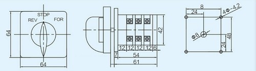 3 Phase Milling Machine Part Forward For AC 50-60HZ Reverse Motor Mill Switch