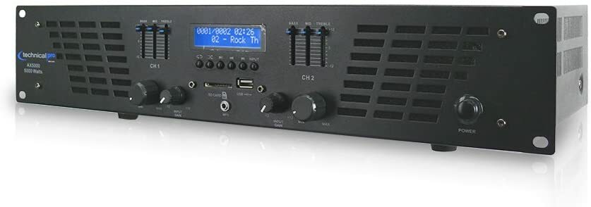 Technical Pro AX5000; 5000 Watt; 2 Channel Amplifier USB, SD, EQ Scratch & Dent
