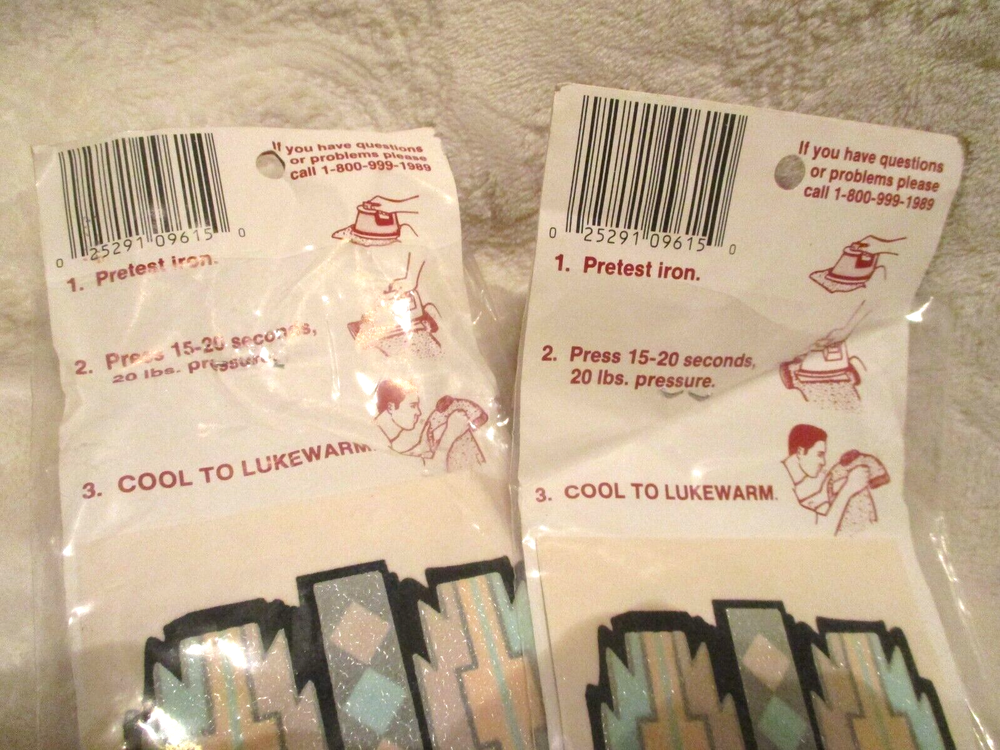 Crafting~Iron Ons~Southwest Pattern~2 Sealed Packages