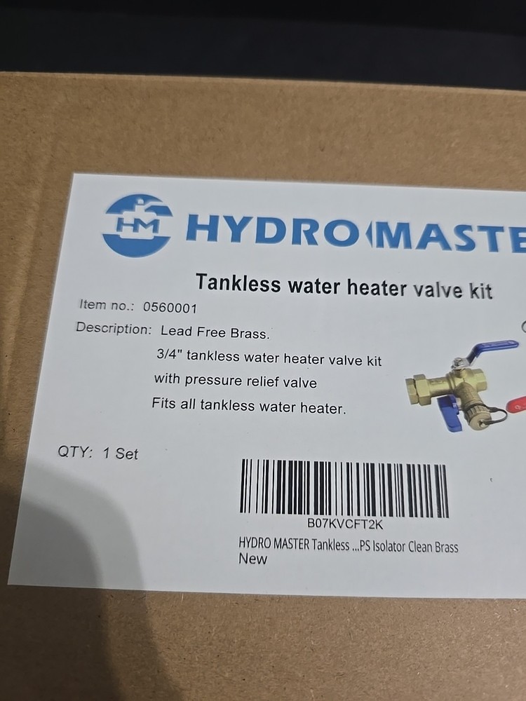 HYDRO MASTER Tankless Water Heater Service Valve Kit with Pressure Relief Valve