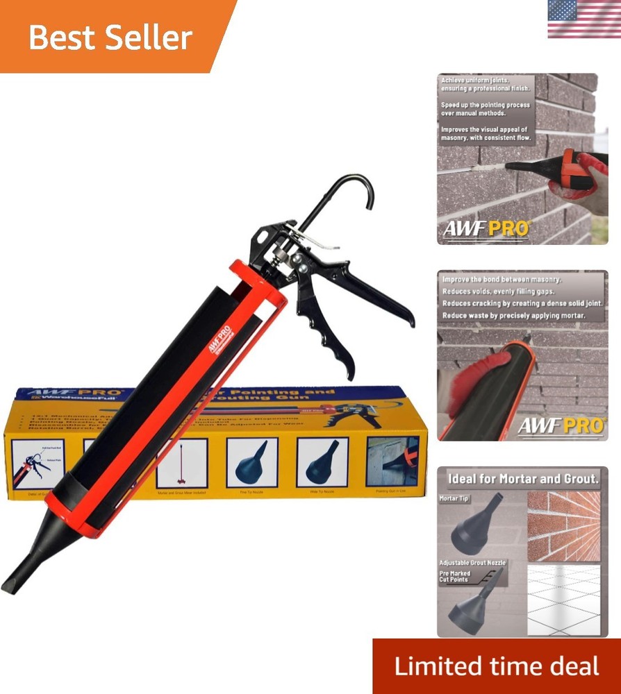Mortar Pointing Gun - 1 Quart Capacity, 12:1 Thrust for Precision Work