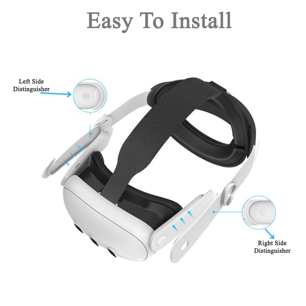 VR Head Strap for Meta/Oculus Quest 3 Adjustable and Comfortable, Reduces Stress