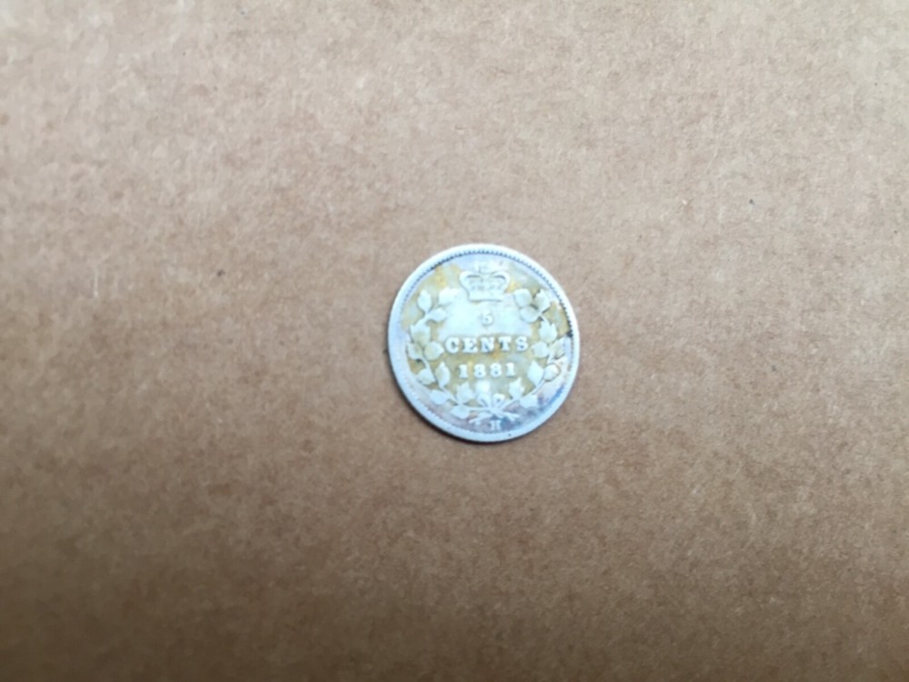 1881 canada 5 cent silver coin nickel