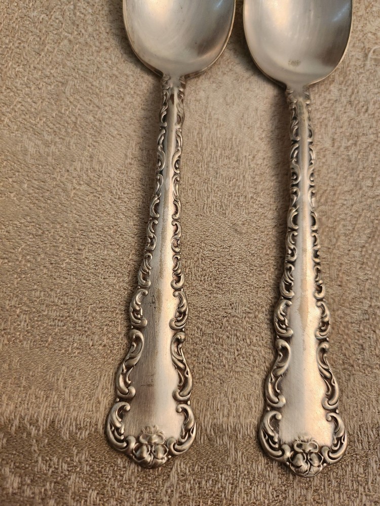 Set Of 2 Teaspoons Dresden 1911 Silver Flatware Silverware