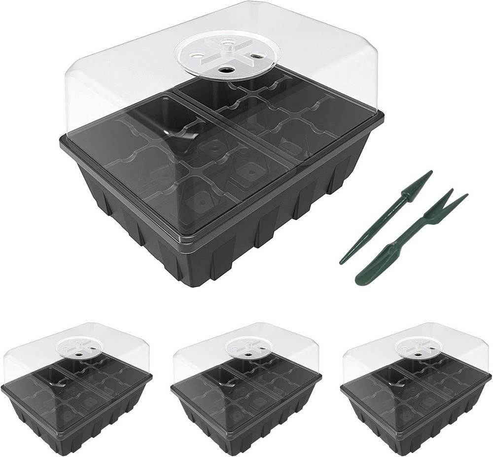 3 Pack Seed Starter Tray Germination Kit Seed Starter Kit W/ Adjustable Humidity