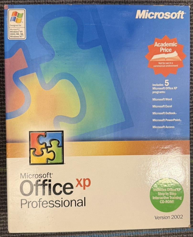 Microsoft Office XP Professional 2002 – Full Retail Package – NEW SEALED !