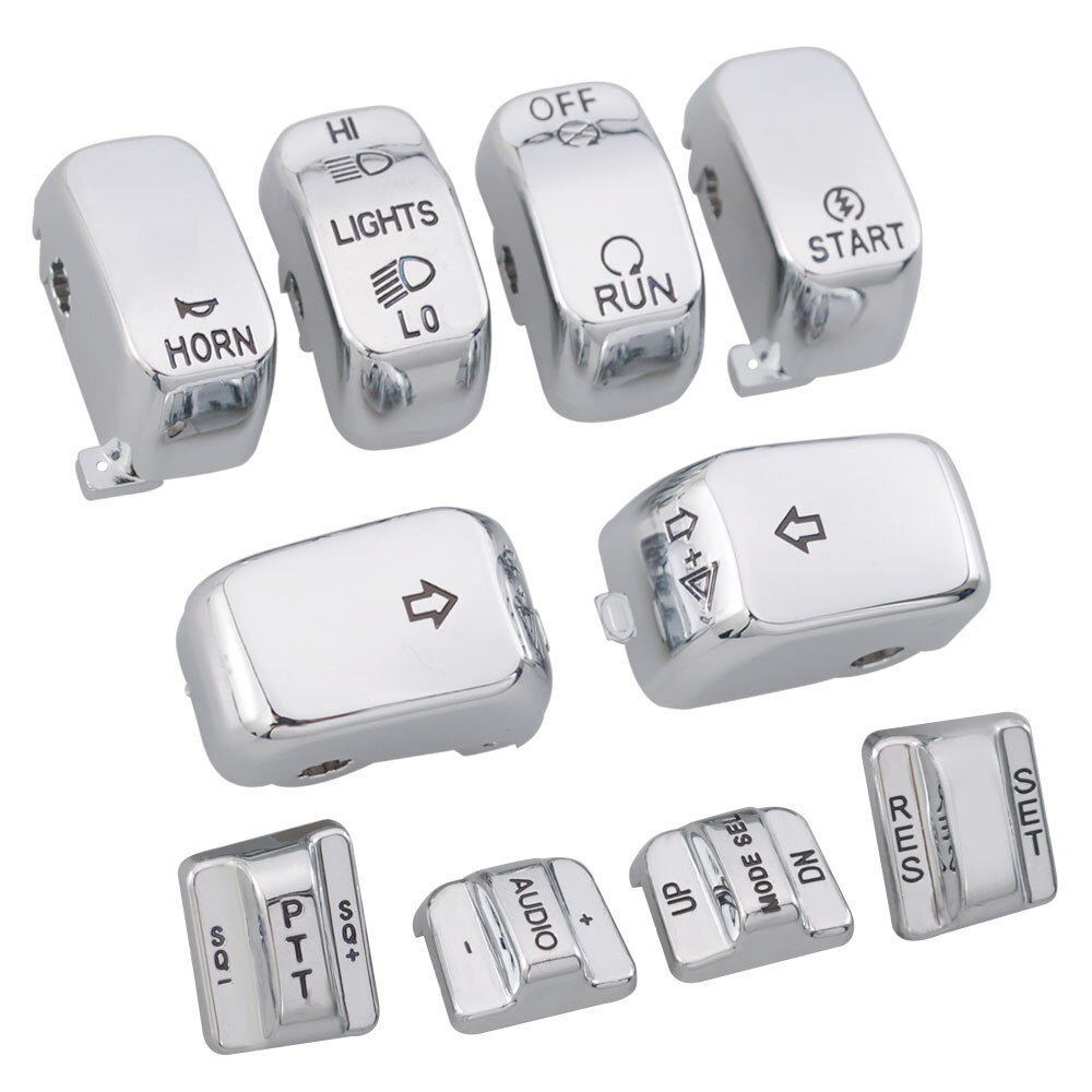 Chrome Hand Control Switch Button Caps For Harley Electra Glide FLHTCU 1996-2013