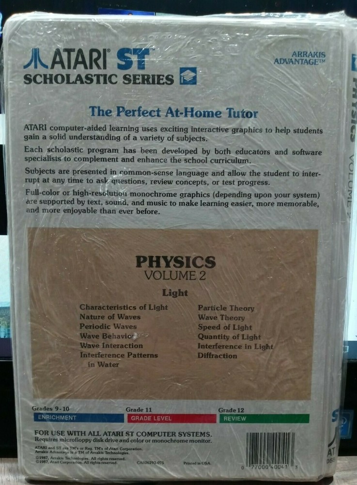 Physics, Volume 2 for Atari Scholastic Series ST ARRAKIS ADVANTAGE