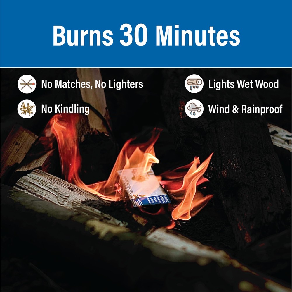 Pull Start Fire String Firestarter | No Matches 6 Count, Multicolor