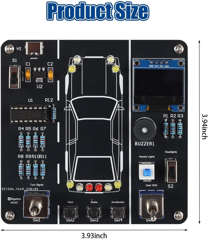 DIY Car Driving Simulation Soldering Kit Electronics Project for Students Learni