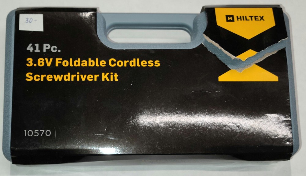 NEW HILTEX 41pc. 3.6V Foldable Cordless Screwdriver Kit