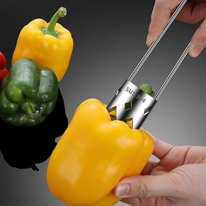 Fruit Corer Tool, Fruit and Vegetable Corer Tool, Stainless Steel Pepper Corer