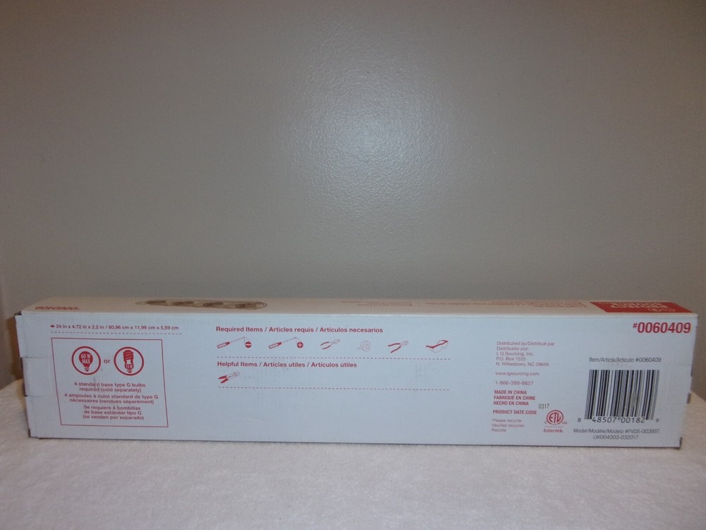 Project Source 4 Light 24" Vanity Bar Bath Brushed Nickel 0060409