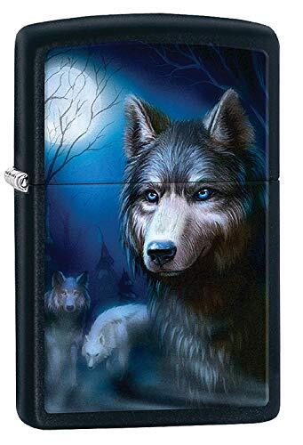 Zippo Lighter- Personalized Message Wolf WolvesZippo Lighter Black Matte Z432
