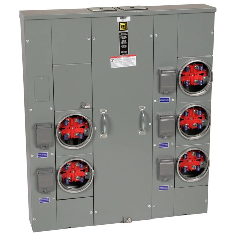 Square D 5 (gang) Meter MP 55 125 Socket 125amp Ring Type