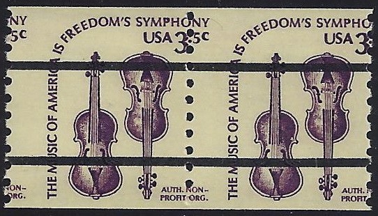 1813a - 3.5c Misperf Error / EFO Precancel Pair "Weaver Violins" Mint NH (S5)