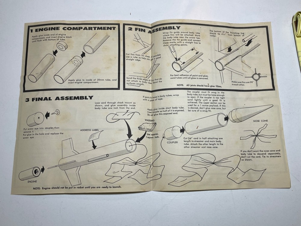 MPC Flying Model Rocket Icarus-C Instructions VG Shape Estes