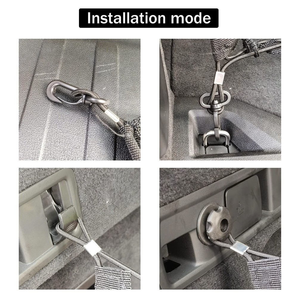 2 Packs Cargo Net Stretchable Adjustable Elastic Trunk Storage Net with Hook ...