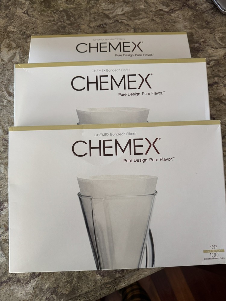 Chemex Bonded Filter - Half Moon - 100 ct - 2 Pack - Exclusive Packaging