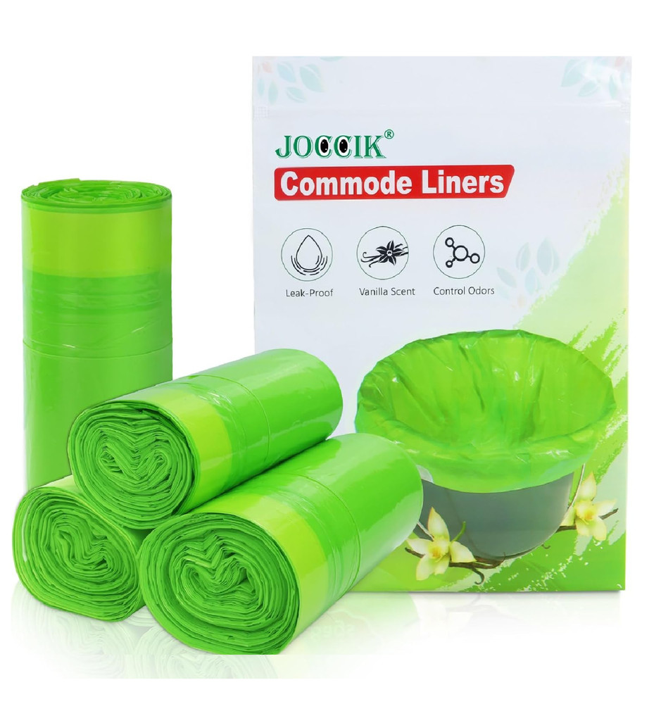 Commode Liners for Bedside Commode Vanilla Scented 100pcs Disposable Bags Univer