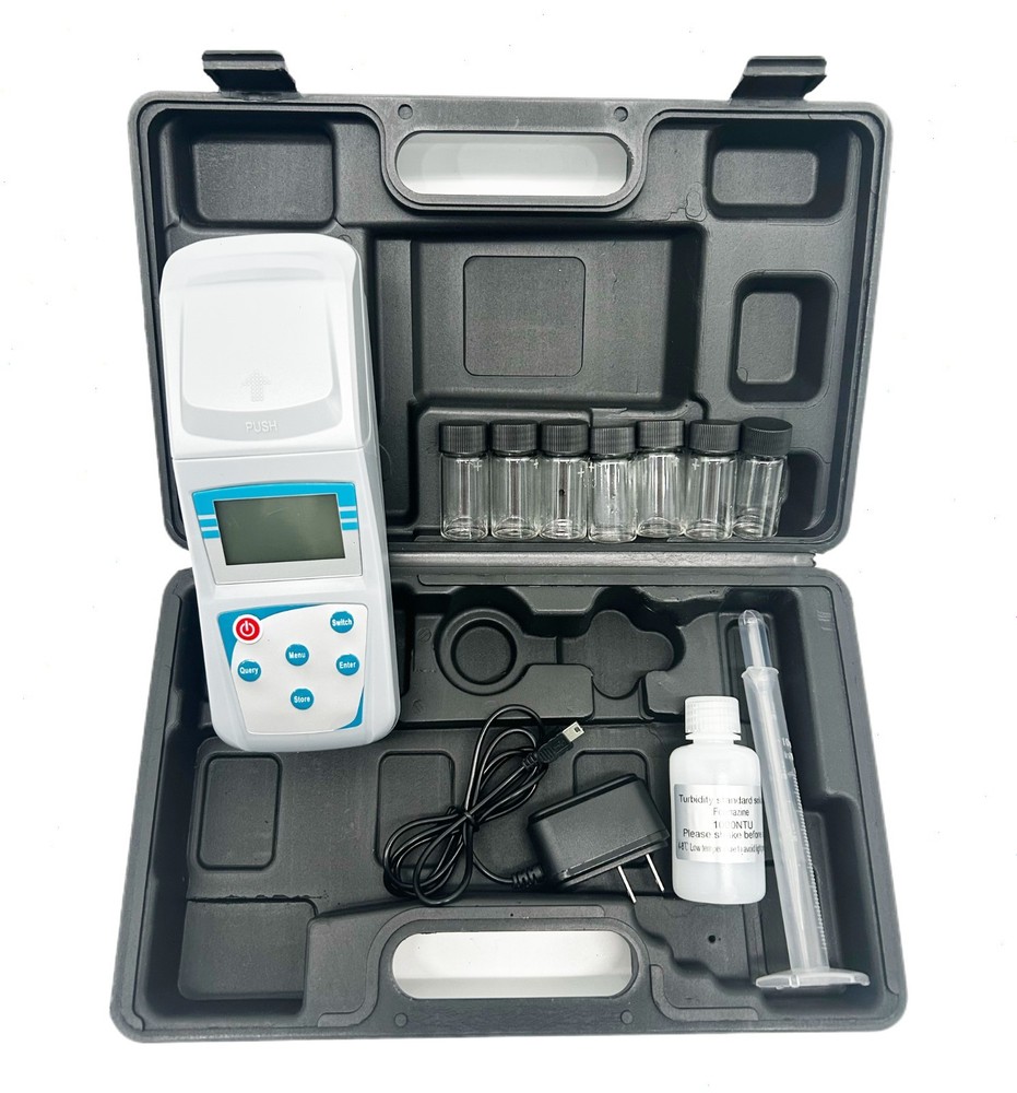 Digital Turbidity Meter with Turbidity Solution 7 Sample Vials 0-1000NTU