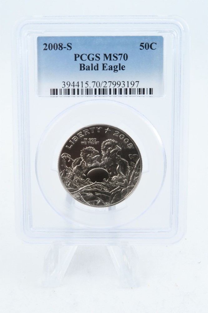 2008-S PCGS MS70 Bald Eagle Modern Commemorative Half Dollar 50C
