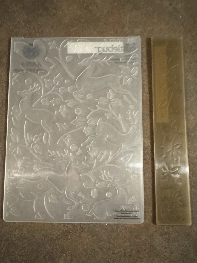 Anna Griffin Deer Run Embossing Folder And Border With Storage Pocket 5 X 7