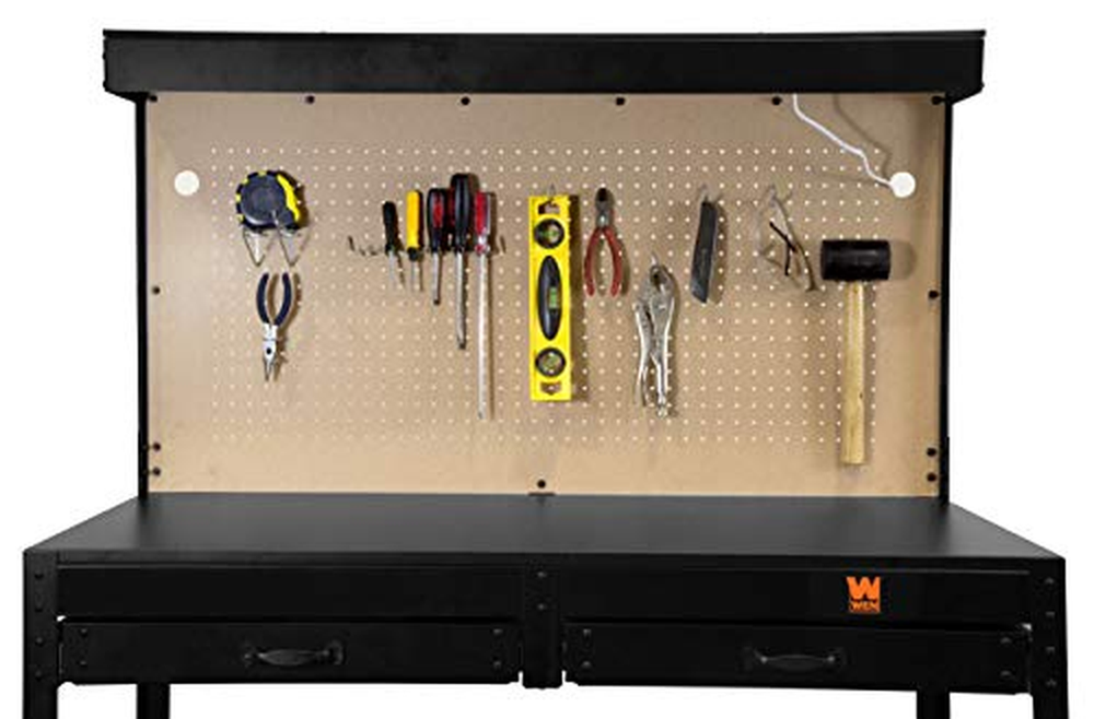 Workbench Table Storage Tool Organizer with Power Outlets and Light Garage 48 In