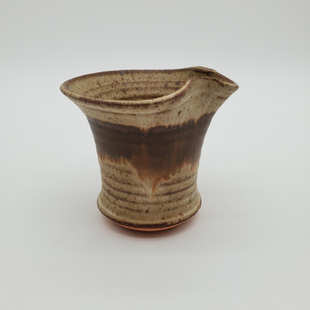 Signed Handmade Stoneware Glazed Pottery Dipper