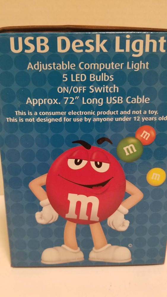Collectible M&M's Adjustable USB Computer / LED Desk Light ~ Yellow Peanut