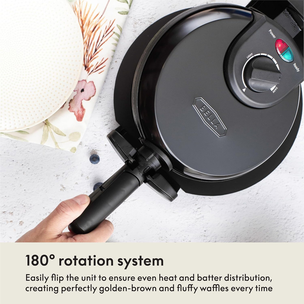 Classic Rotating Belgian Waffle Maker with Nonstick Plates, Removable Drip Tray,