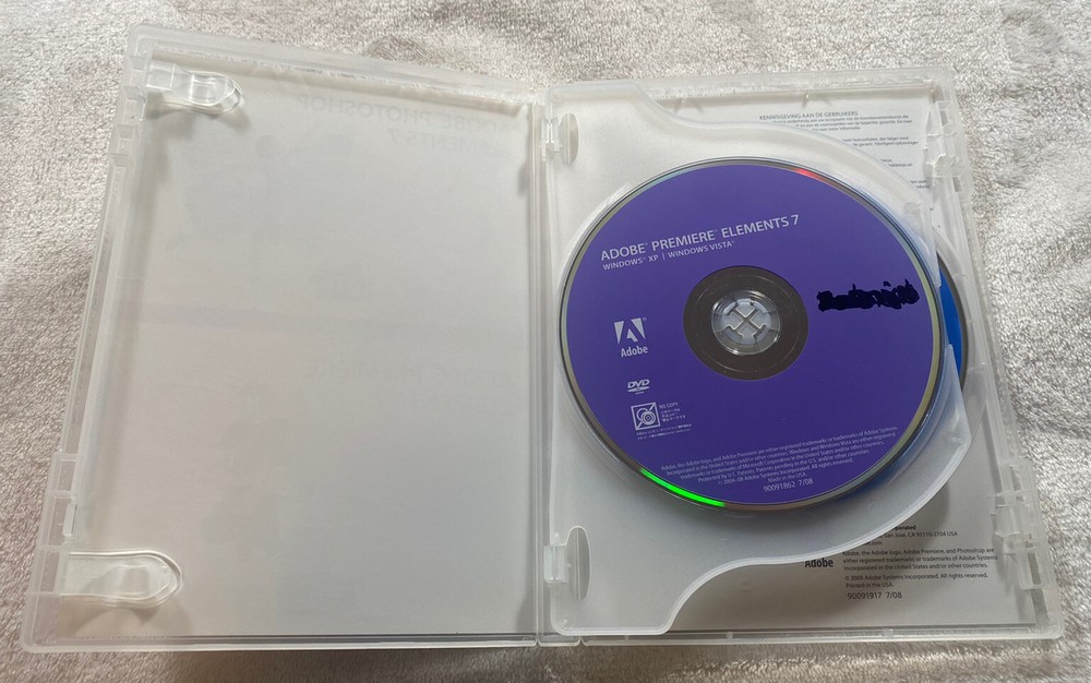 Adobe Photoshop Elements 7 & Premiere Elements 7 Complete 2 Disk CD-Rom Software