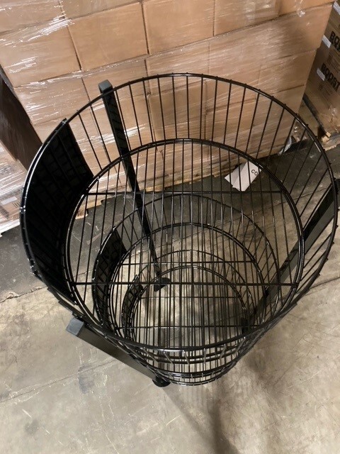 Wire Dump Bin, Floor Stand - Black. Storage Rack 3- Tier Dump Bin - BULK SALES