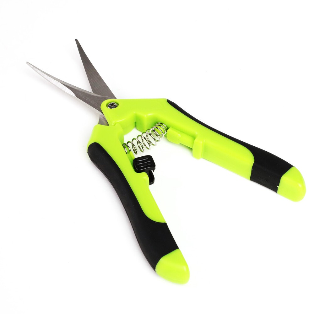 SPRING LOADED HANDLES STRAIGHT / CURVED MICRO TIP PRUNIN SNIPS PLANTS PRUNING