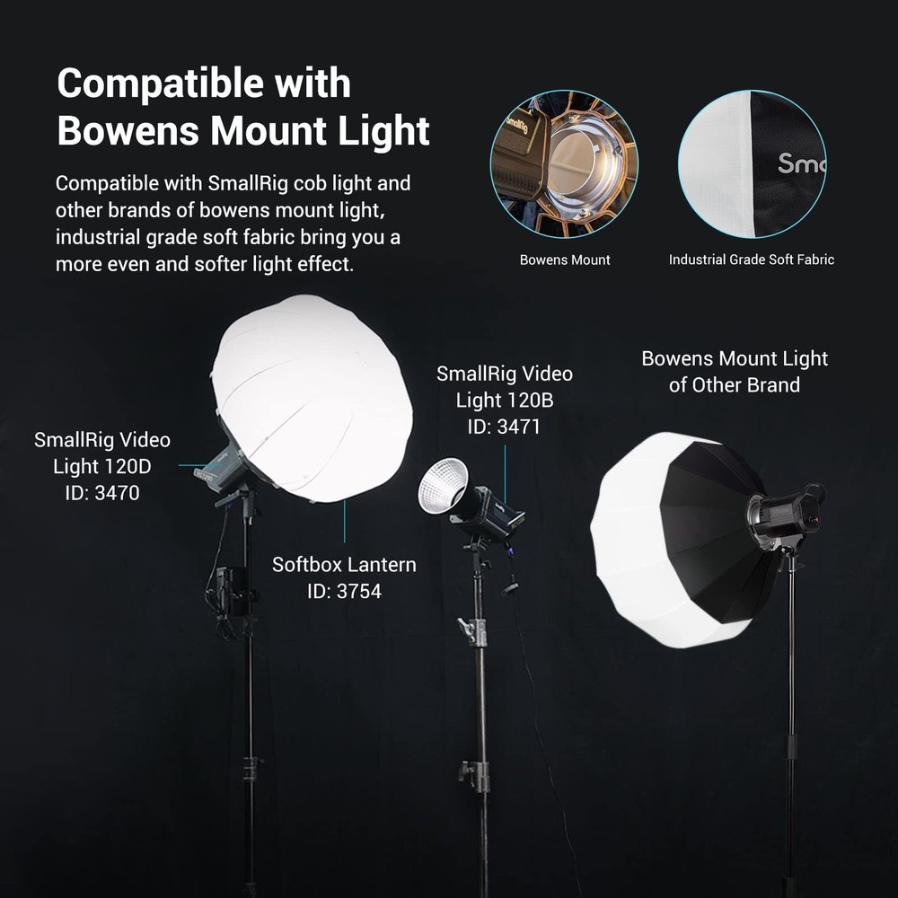 SMALLRIG Lantern Softbox Soft Light Modifier, 26 Inch/65 cm Softbox Diffuser ...