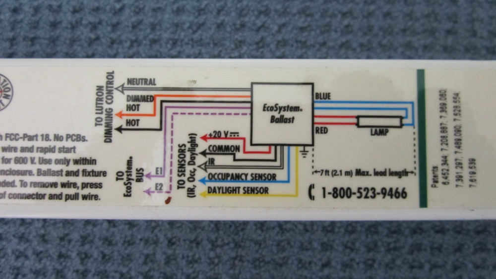 Lutron EcoSystem EC5T8RWJUNV1 Programmed Rapid Start Fluorescent Dimming Ballast