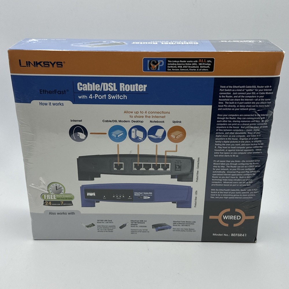 Linksys 4-Port 10/100 Wired Router (BEFSR41)