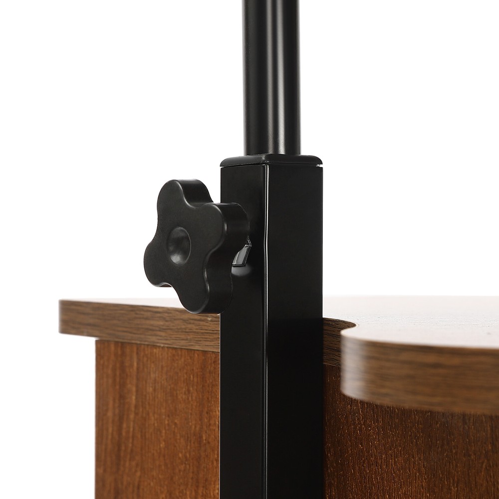 Height Adjustable Mobile Presentation Stand with Storage and Wheels