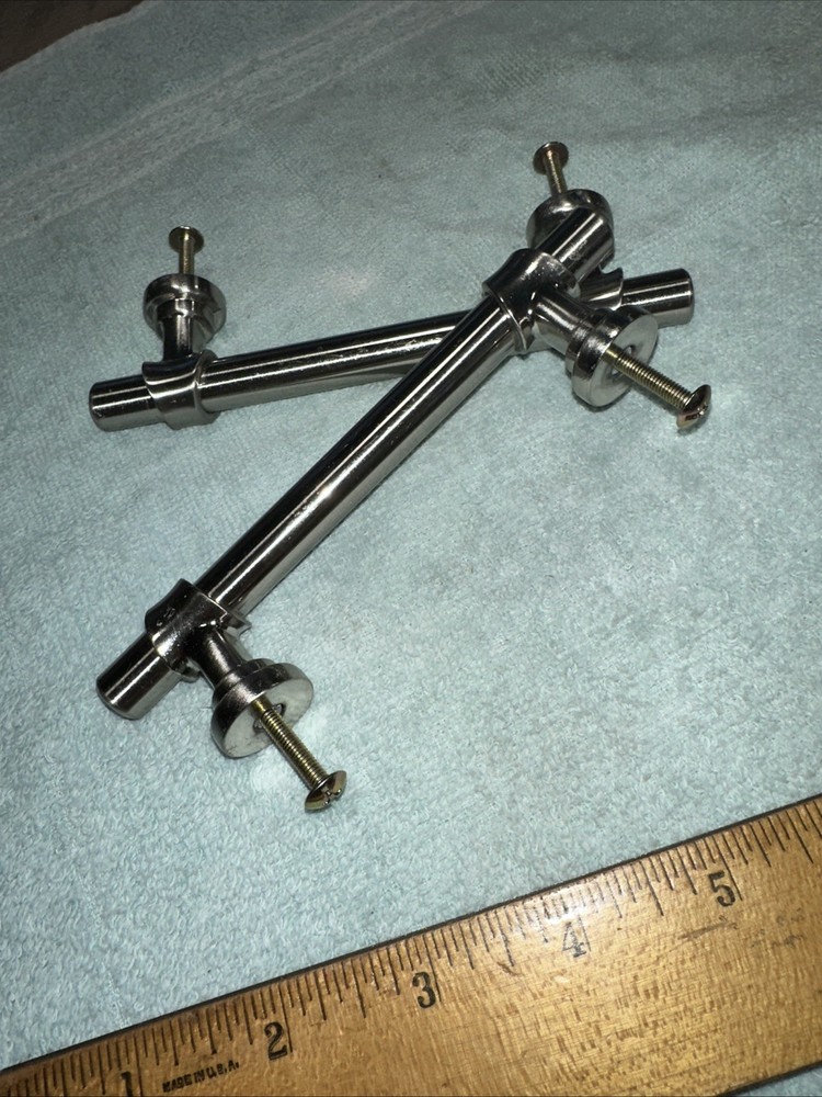 2 Vintage Chrome Drawer Pulls High Quality Pulls Elegant Look