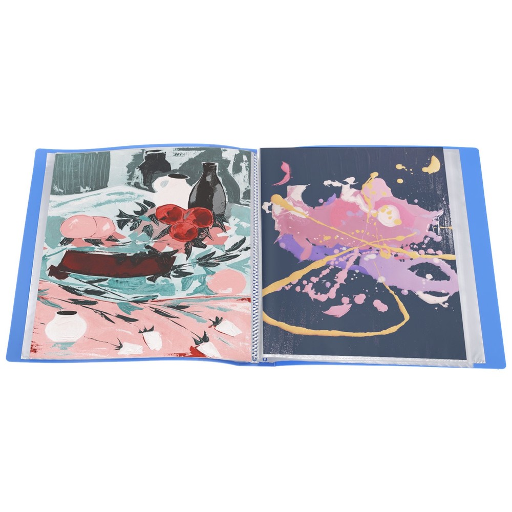 11.6 x 8.3'' Binder with Plastic Sleeve, 80 Pages Sheet Protector, Light Blue