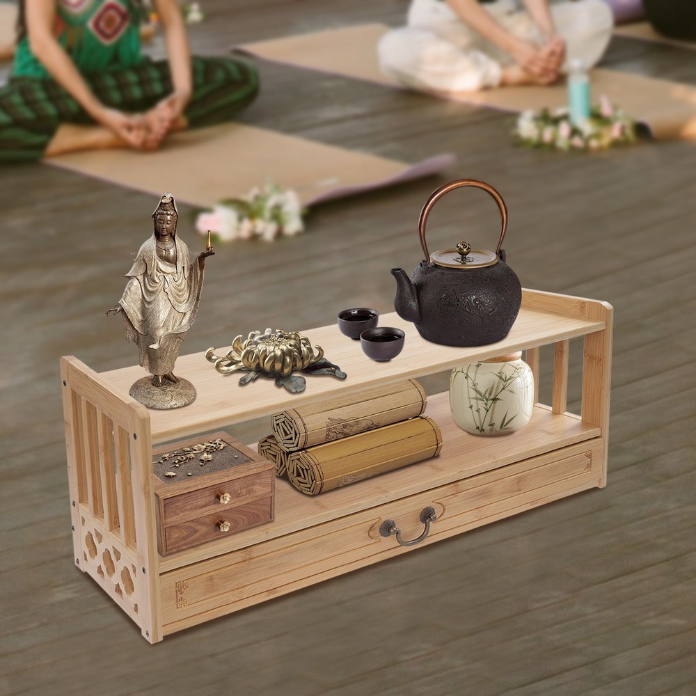 Meditation Storage Table, Altar Table with Drawer, Desktop Organizer