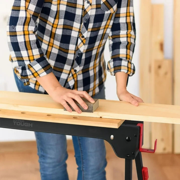 Hyper Tough Hyper Stack Foldable Metal Sawhorse, 450-lb Capacity
